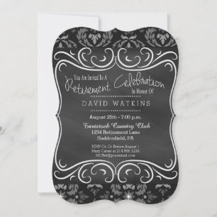 Party Einladung für Damask und Chalkboard-Rente