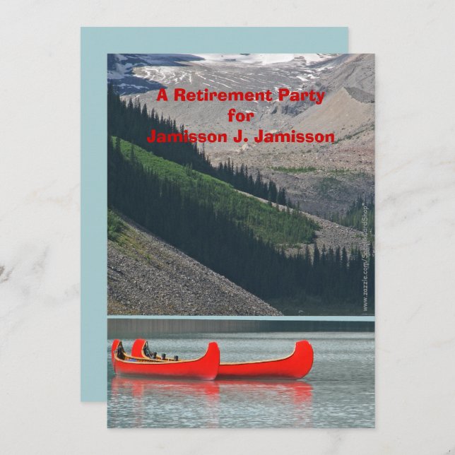 Party Einladung für das Ruhestand, Kanus in Bergen (Vorne/Hinten)