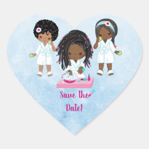 Party Einladung für den afrikanischen Wellness-Cen Herz-Aufkleber