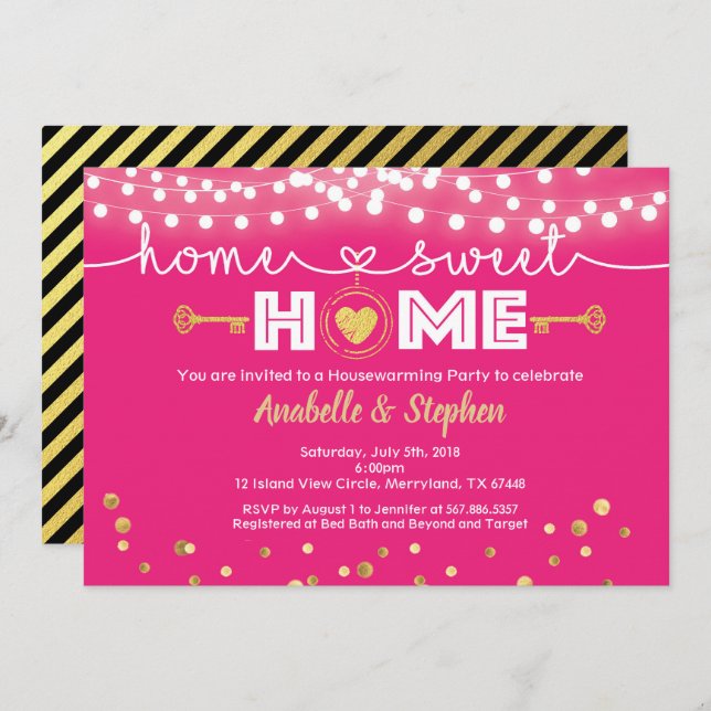 Party Einladung für den Hausbau (Vorne/Hinten)