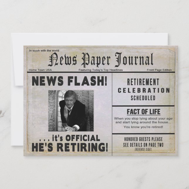 Party Einladung für den Ruhestand - FOTO INSERT/ N (Vorderseite)