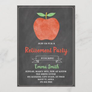Party Einladung für den Ruhestand von Apfellehrern