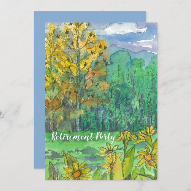 Party Einladung für die Bergregion (Vorne/Hinten)