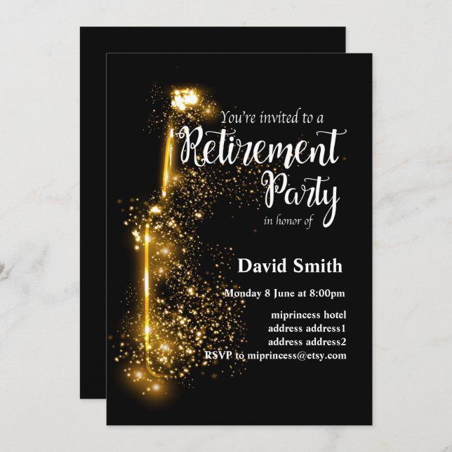 Party Einladung für die Glitzer (Vorne/Hinten)