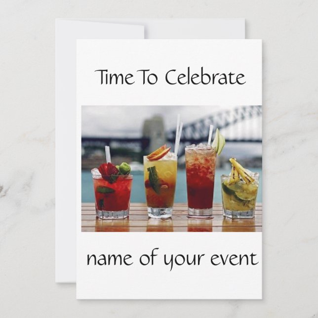 ****PARTY EINLADUNG FÜR ERWACHSENE COCKTAIL***** (Vorderseite)