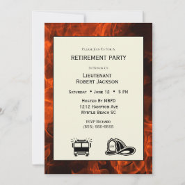 Party Einladung für Feuerwehrleute Flammenrückführ