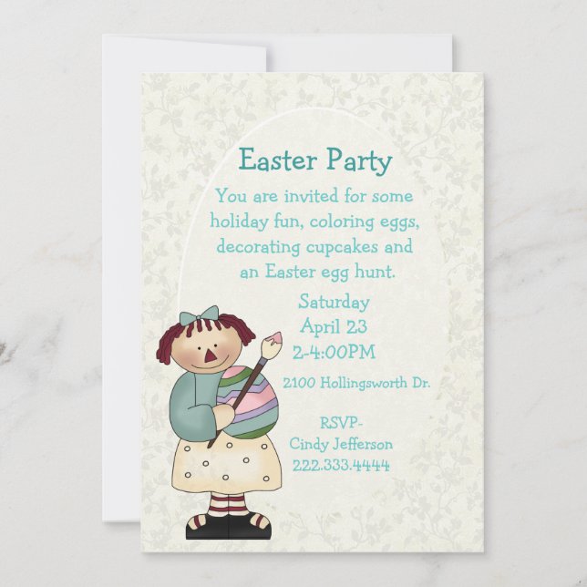 Party Einladung für Kinder in Ostern (Vorderseite)