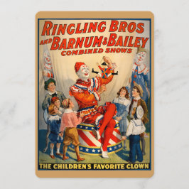 Party Einladung für Kinder mit einem Vintagen Clow