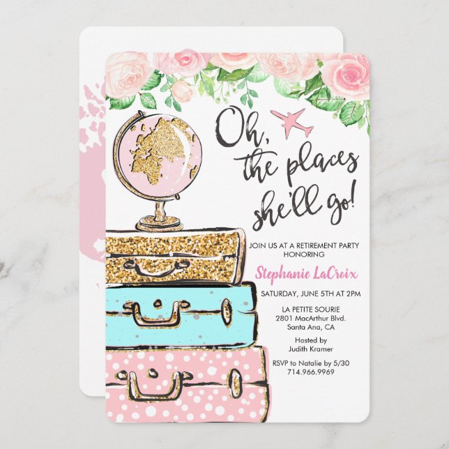 Party Einladung für Reisende (Vorne/Hinten)