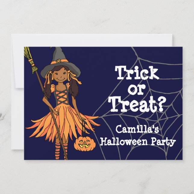 Party Einladung für Trick- oder Frisiermädchen (Vorderseite)