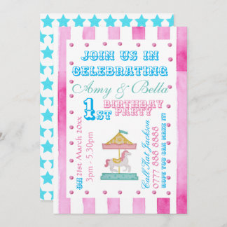 Party Einladung Geburtstag Mädchen - Karussell