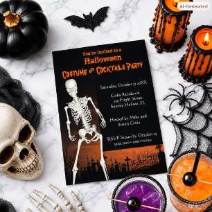 Party Einladung Halloween Costume und Cocktails