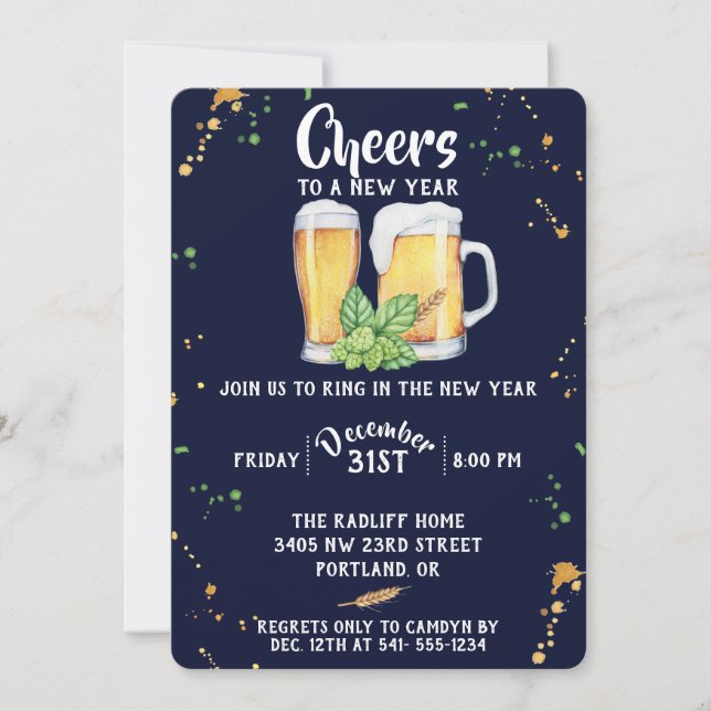 Party Einladung im Pub-Stil (Vorderseite)