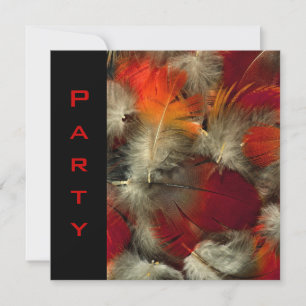 Party Einladung Jeder Anlässe Feathers Black Red