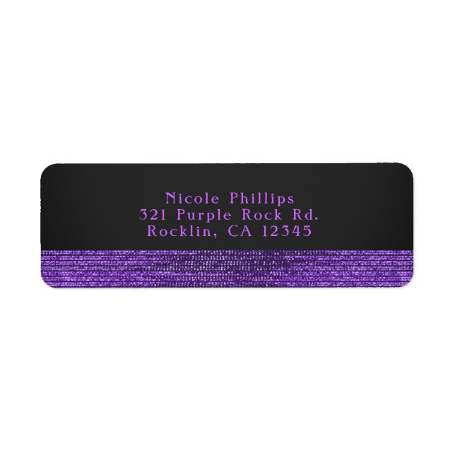 Party Einladung lila Grau Modern Glam Sequins (Vorne)