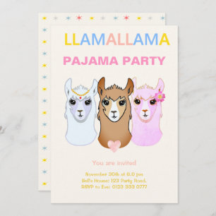Party Einladung Llama Pajama