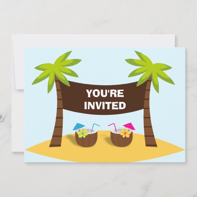 Party Einladung Luau (Vorderseite)
