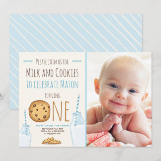 Party Einladung Milch und Cookies Geburtstag