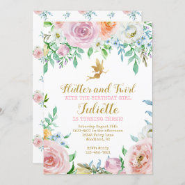 Party Einladung mit Blumengebäck, Einladung zur Fa