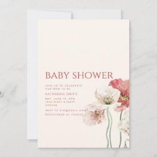 Party Einladung mit Blütendusche aus Rosa und Crem