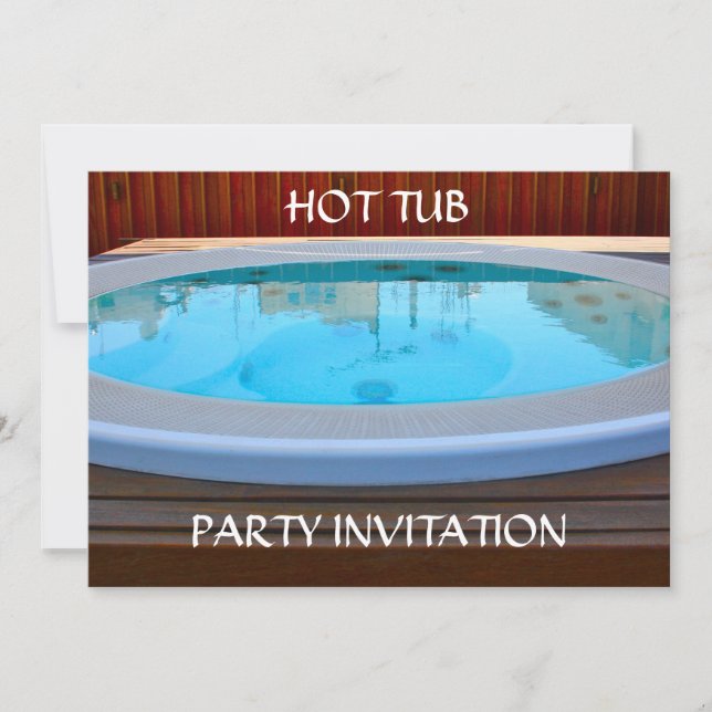 Party Einladung mit Hot Tub (Vorderseite)