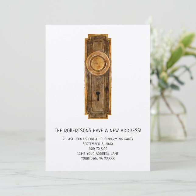 Party Einladung mit Türknopf (Stehend Vorderseite)