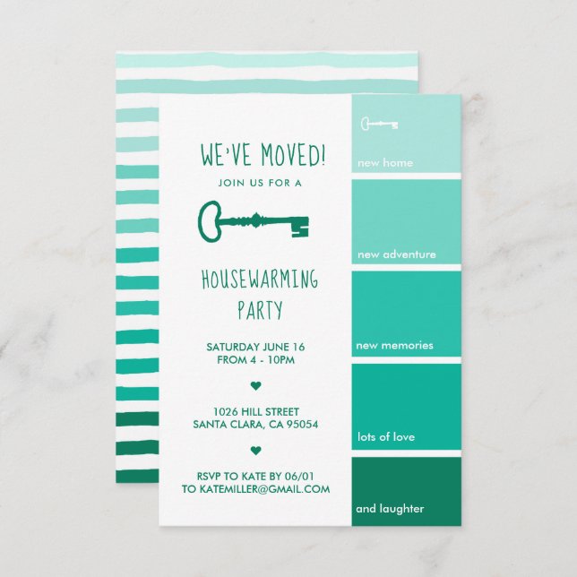 Party Einladung | Paint Swatch (Vorne/Hinten)