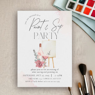 Party Einladung Paint und Sip