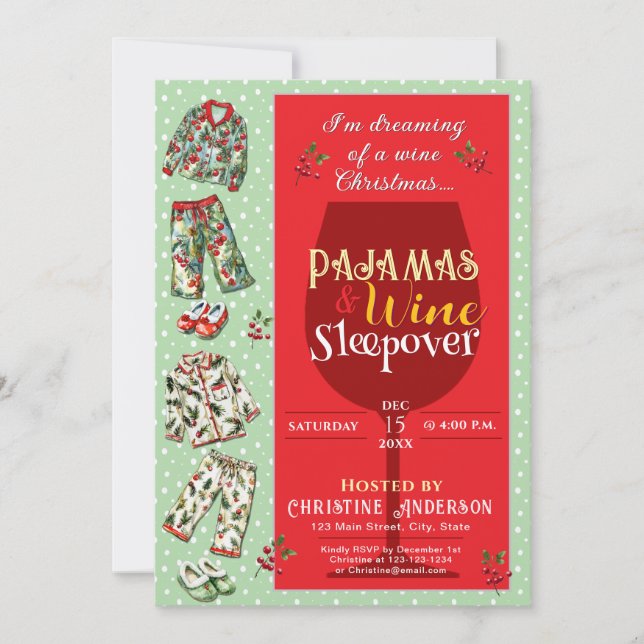 Party Einladung Pajama und Pancakes (Vorderseite)