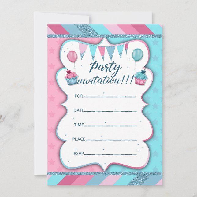 Party Einladung per Hand (Vorderseite)