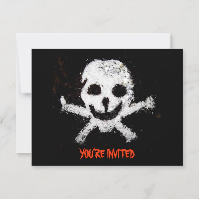Party Einladung Pirate Skull und Crossbones (Vorderseite)