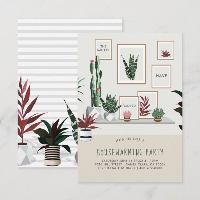 Party Einladung | Potted-Pflanze (Vorne/Hinten)