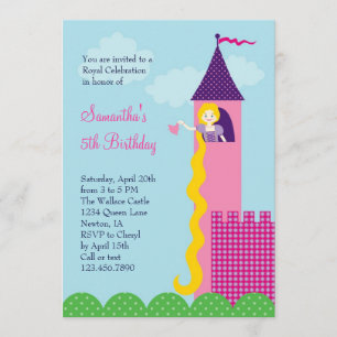 Party Einladung Prinzessin-Rapunzel Birthday