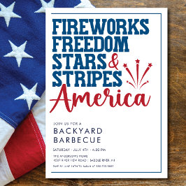 Party Einladung "Red White and Blue GRILLEN"