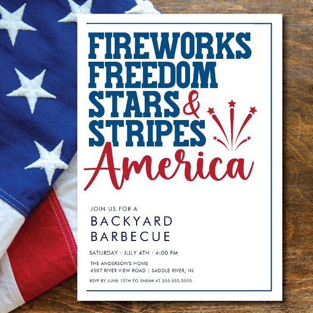 Party Einladung "Red White and Blue GRILLEN" (Von Creator hochgeladen)