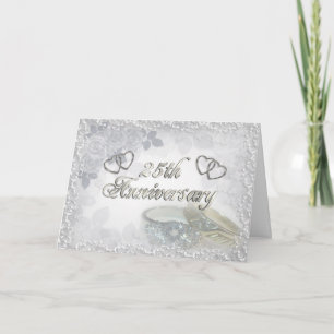 Party Einladung Silber zum 25. Jahrestag