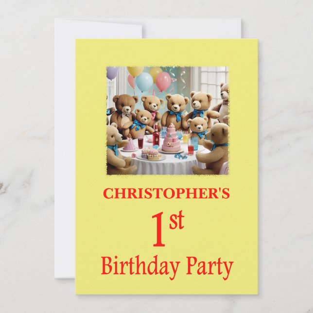 Party Einladung Teddy Bears Party (Vorderseite)
