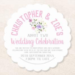 Party Einladung-Ticket für Hochzeiten Untersetzer