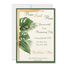 Party Einladung Tropical Palm Housewarming