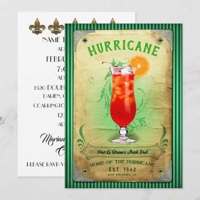 Party Einladung Vintager Signaturen (Vorne/Hinten)