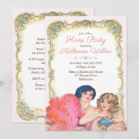 Party Einladung Vintager Viktorianischer Hühner