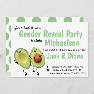 Party Einladung von Avocado Couple Gender