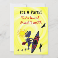 Party Einladung von Kayak Birds Fun