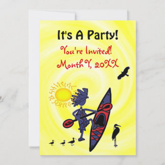 Party Einladung von Kayak Birds Fun