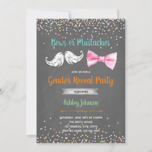 Party Einladung von Mustaches oder Bows