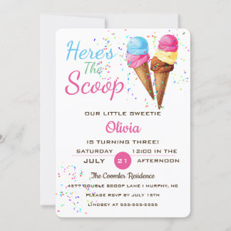 Party Einladung von niedlichem Eiscreme-Kindergebu