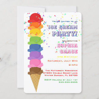 Party Einladung von niedlichem Eiscreme-Kindergebu