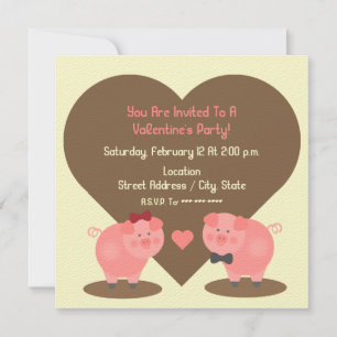 Party Einladung von Pig Valentine