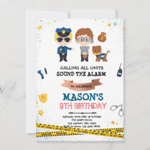 Party Einladung von Polizisten und Räubern