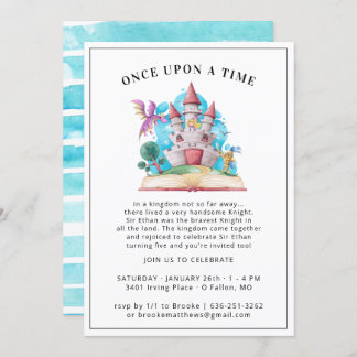 Party Einladung von Rittern und Drachen